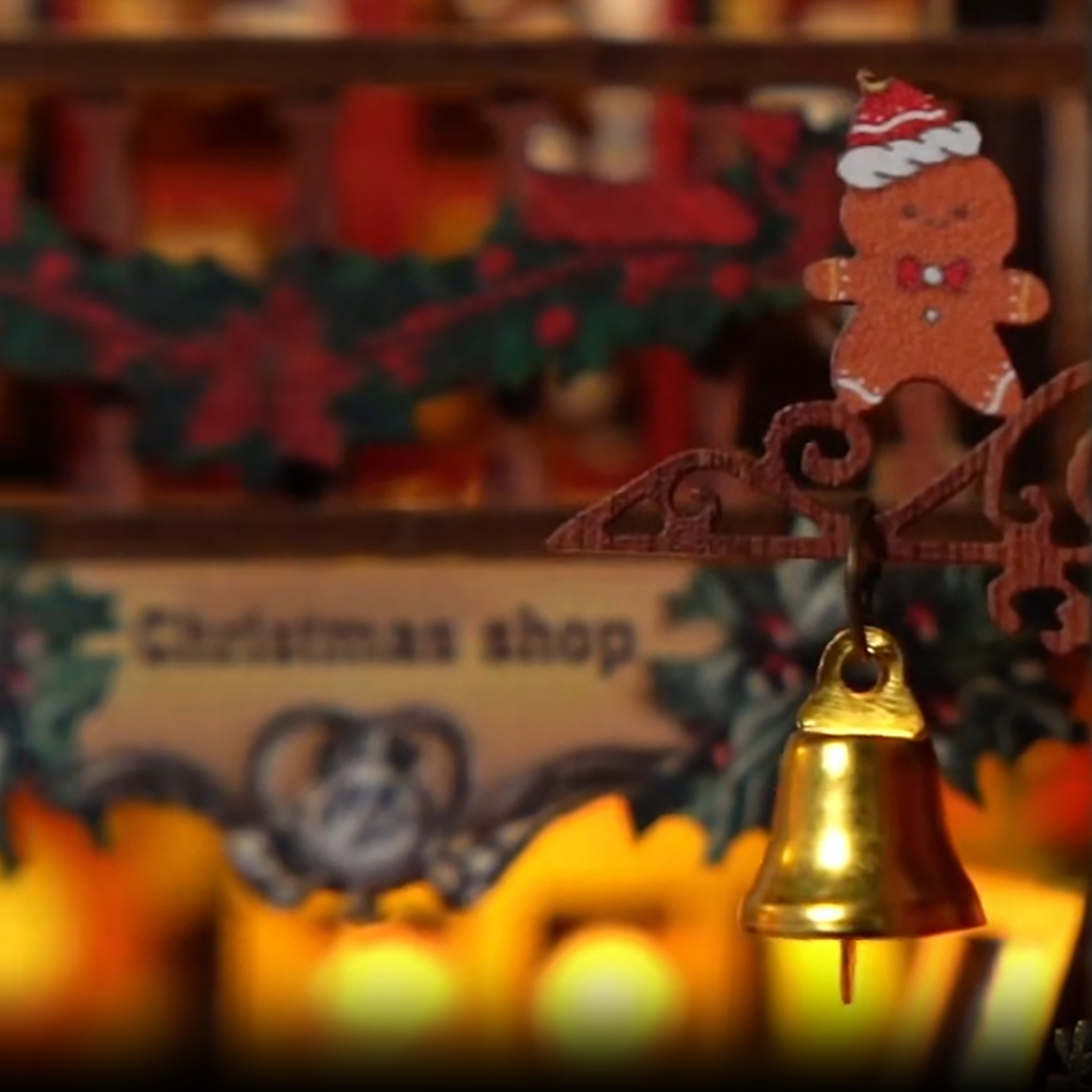 Kerstwinkel Book Nook met Muziekdoos