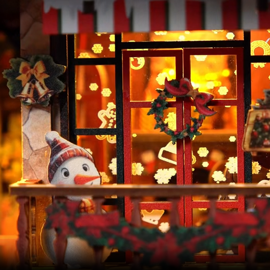 Kerstwinkel Book Nook met Muziekdoos