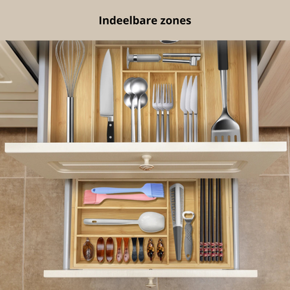 Uitschuifbare Bestekorganizer Bamboe – Past in Elke Lade (32-52cm)