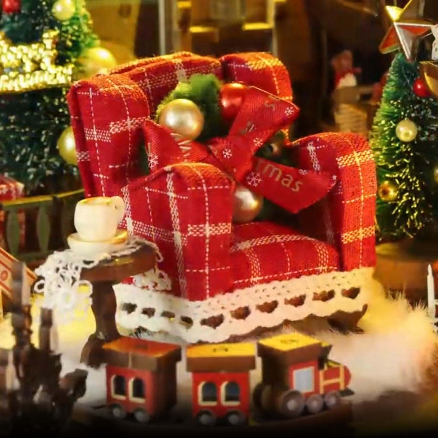 Huis van de Kerstman met Trein Book Nook