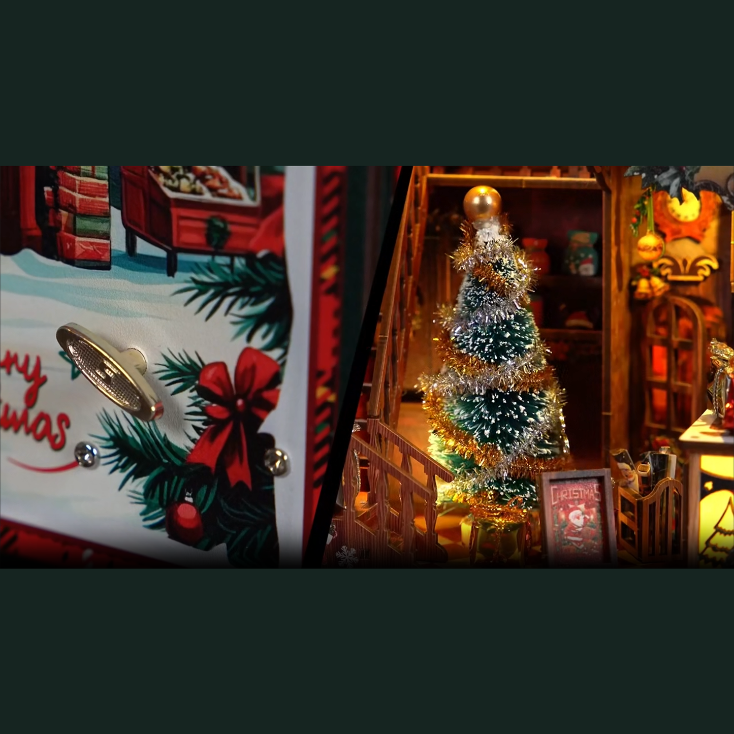 Kerstwinkel Book Nook met Muziekdoos