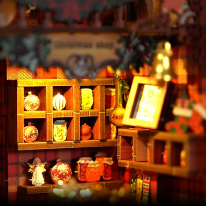 Kerstwinkel Book Nook met Muziekdoos