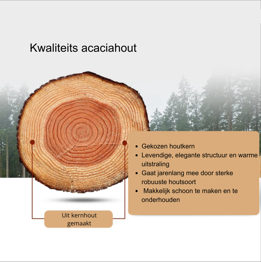 Acacia Snijplank XL – Met Sapgeul, Buigt Nooit Krom