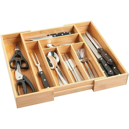Uitschuifbare Bestekorganizer Bamboe – Past in Elke Lade (32-52cm)